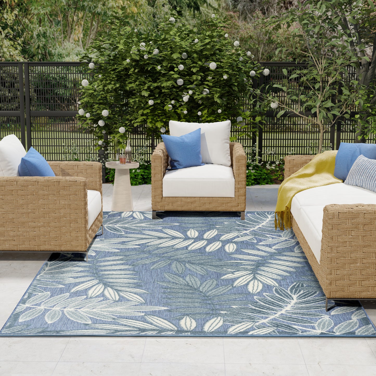 Nourison Home Aloha  Blue  Contemporary