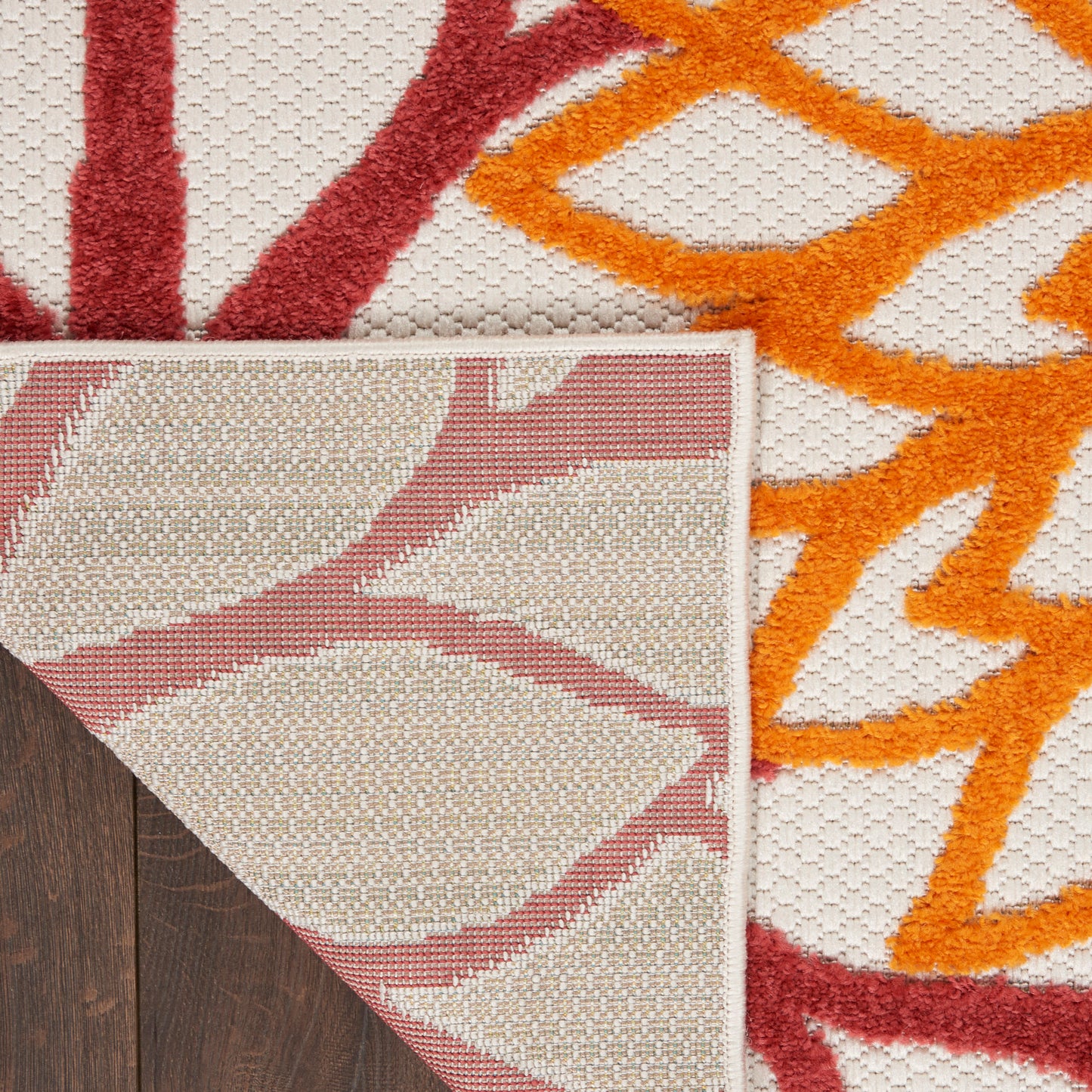 Nourison Home Aloha  Red Multicolor  Contemporary