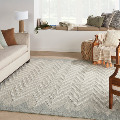 Nourison Home Interlock  Teal  Contemporary