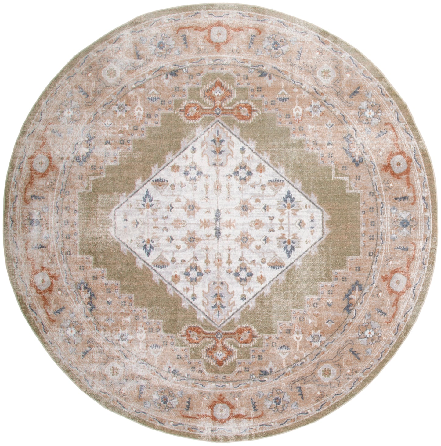 Nourison Home Astra Machine Washable ASW11 Sage Multicolor Traditional Power-loomed Rug