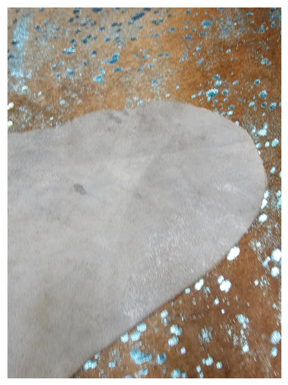 Artisan Claire Metallic Blue Hair on Hide Rug