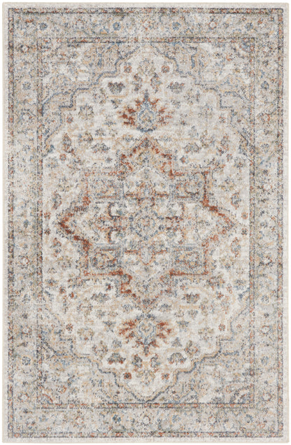 Nourison Home Astra Machine Washable ASW12 Grey Multicolor Traditional Power-loomed Rug