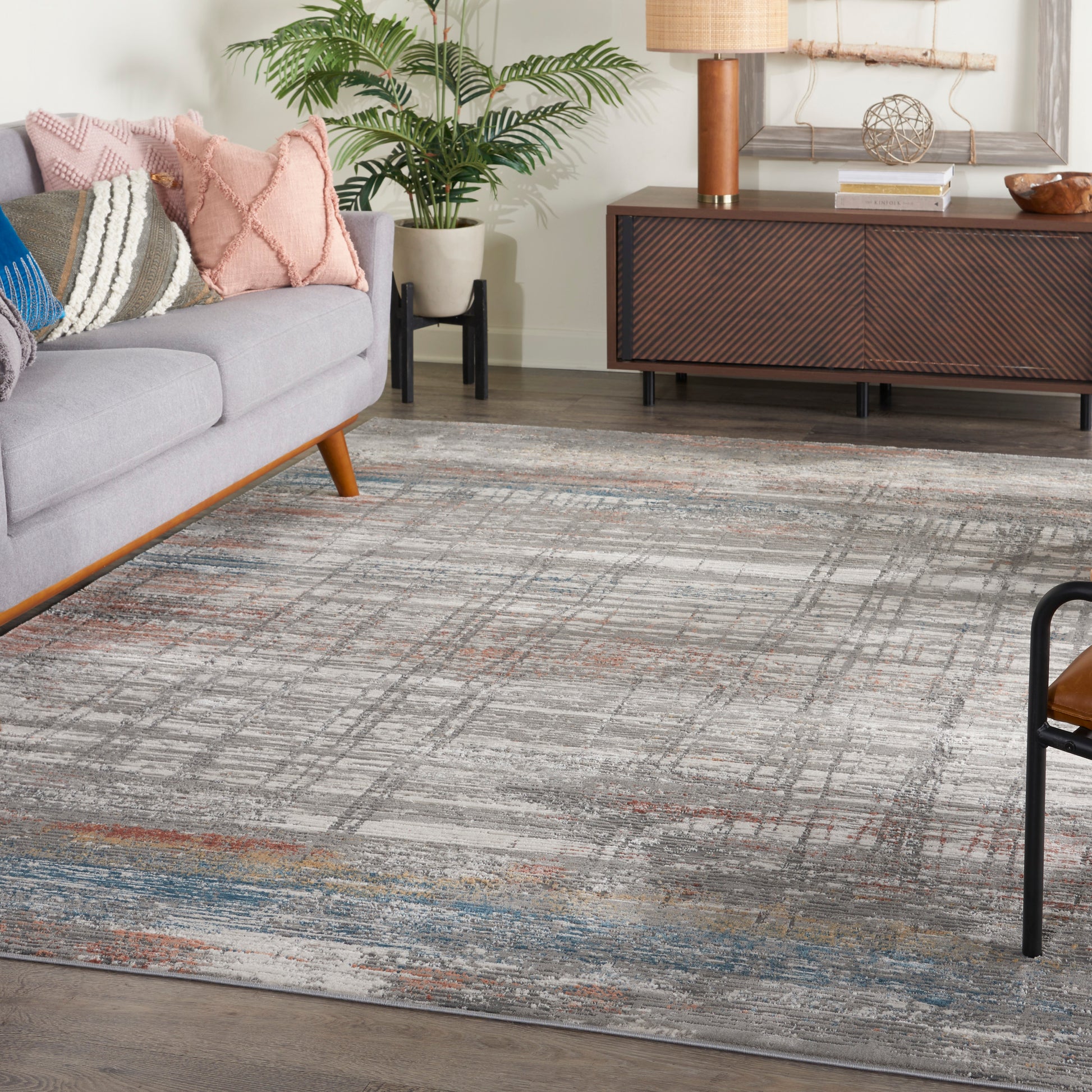 Nourison Home Rustic Textures  Grey Multicolor  Contemporary