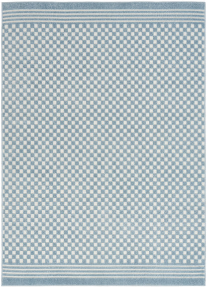 Nourison Home Care Free CAF02 Blue Contemporary Loom-woven Rug