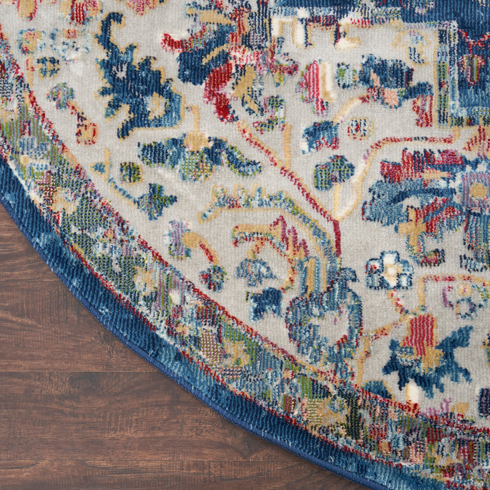 Nourison Home Ankara Global  Grey Navy  Transitional