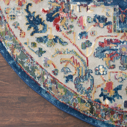 Nourison Home Ankara Global  Grey Navy  Transitional