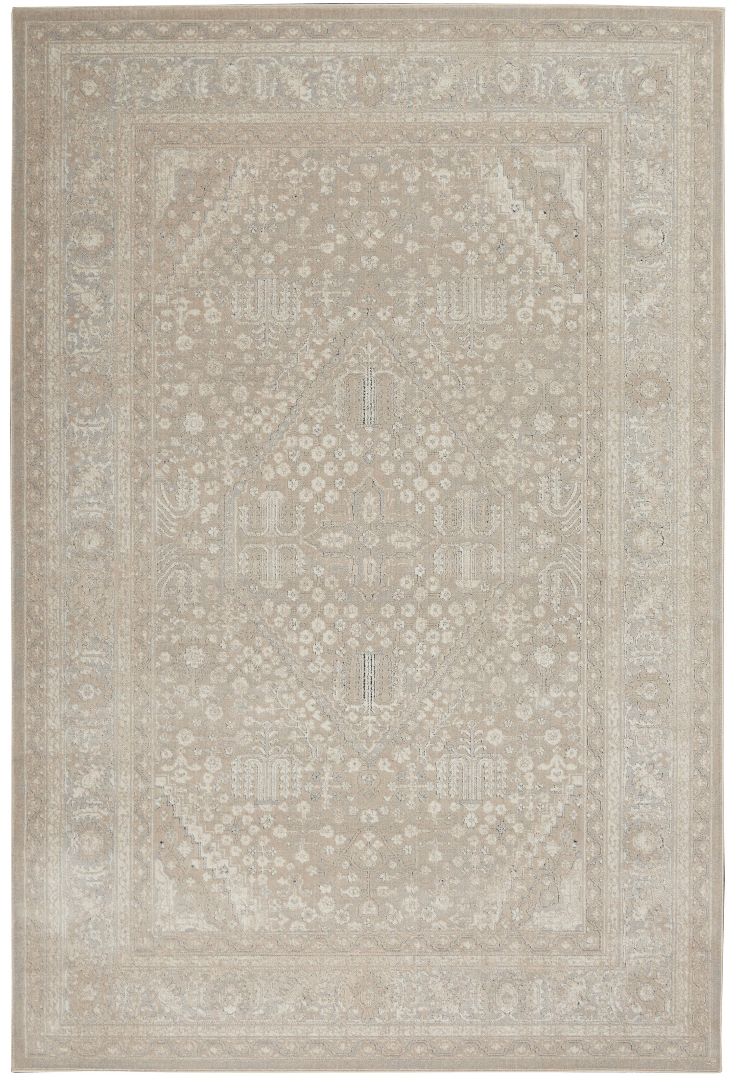 Nourison Home Malta MAI18 Beige Grey Traditional Power-loomed Rug
