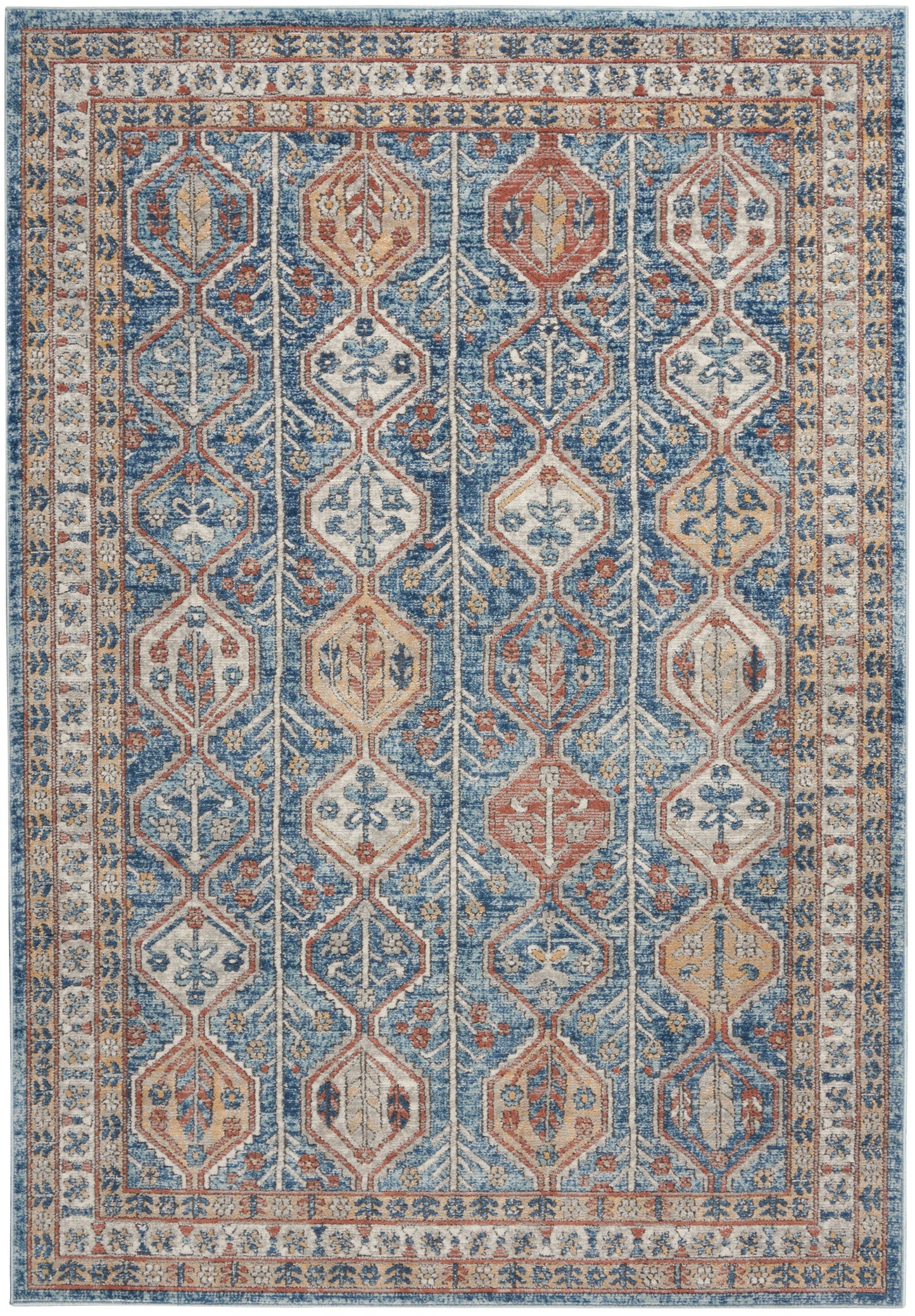 Nourison Home Quarry QUA15 Blue Multicolor Contemporary Power-loomed Rugs