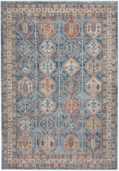 Nourison Home Quarry QUA15 Blue Multicolor Contemporary Power-loomed Rugs