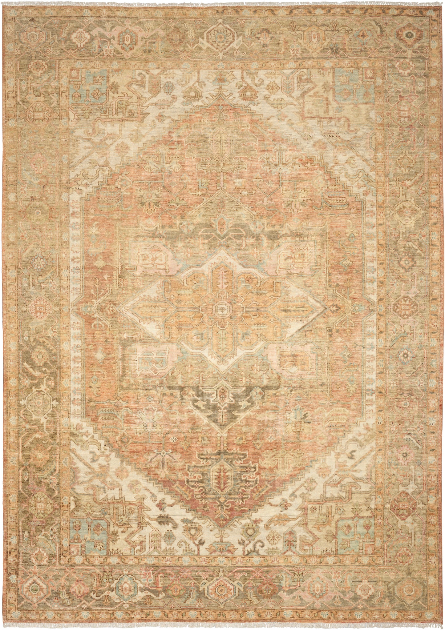 Nourison Home Heritage Vine HTV06 Rust Traditional Hand Knotted Rug