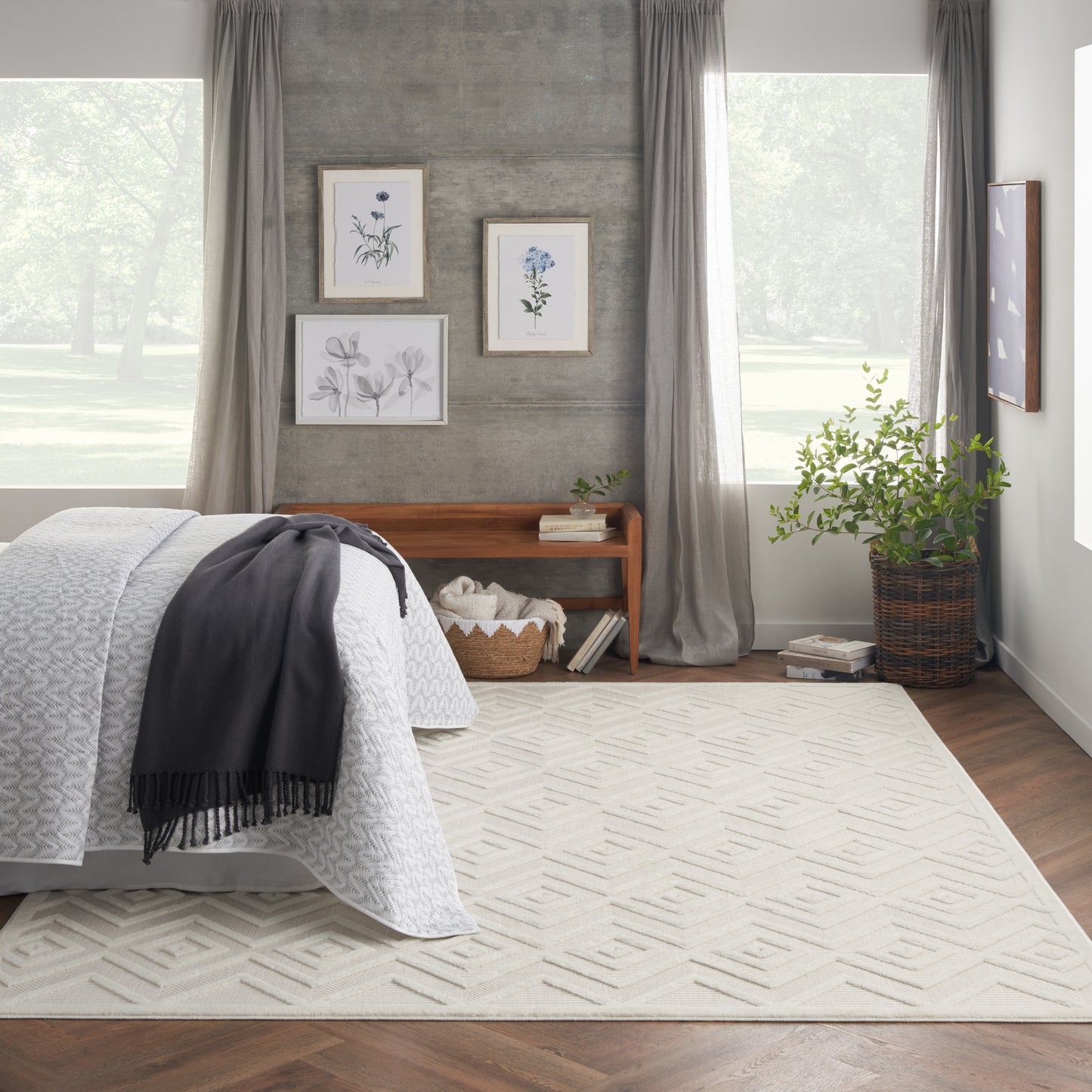 Nourison Home Versatile  Ivory White  Contemporary