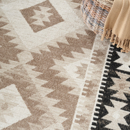 Nourison Home Washable Decor  Beige Black  Contemporary