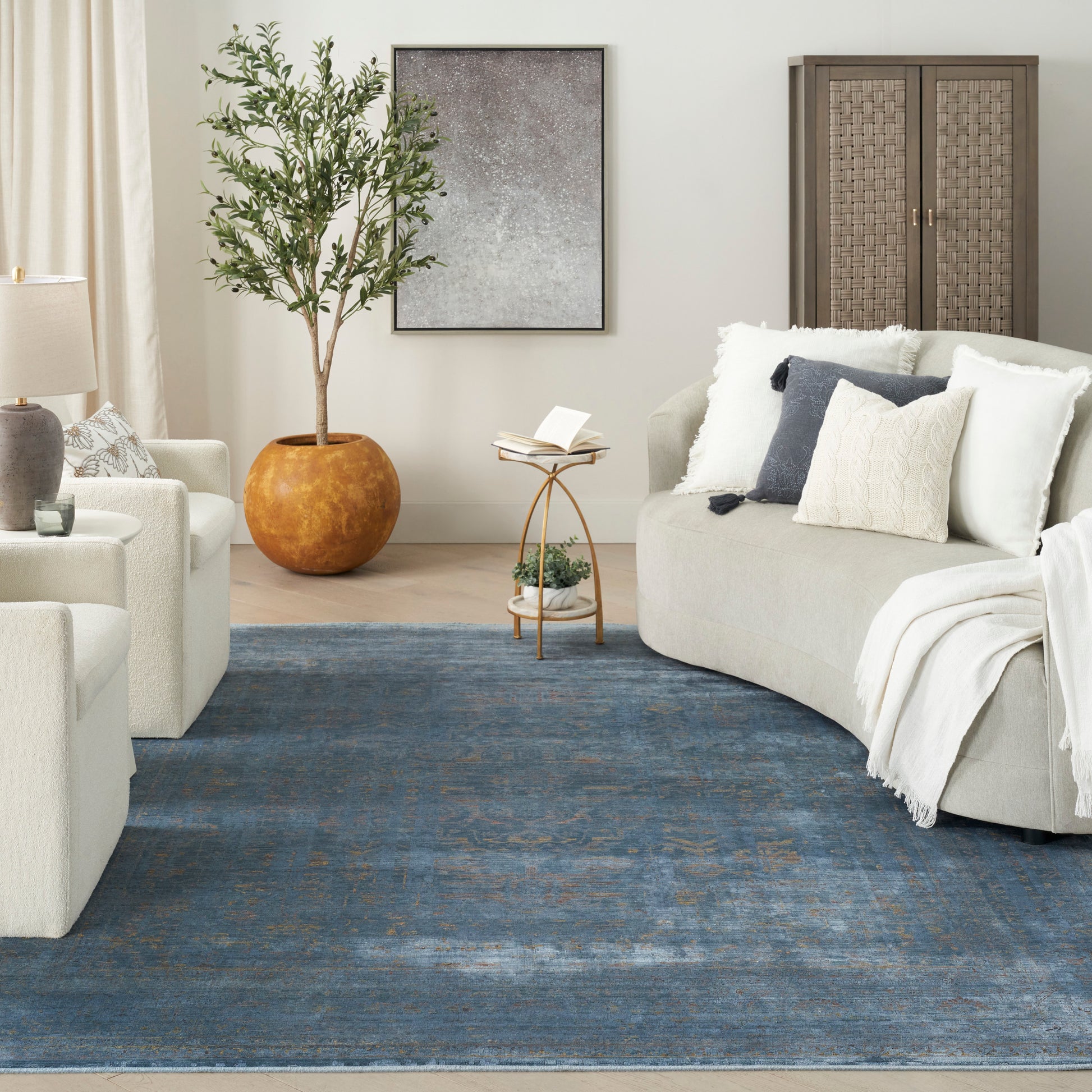 Nourison Home Luxurious  Blue  Traditional