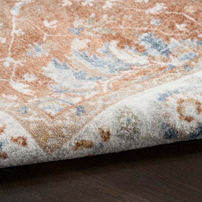 Nourison Home Astra Machine Washable  Rust Ivory  Traditional