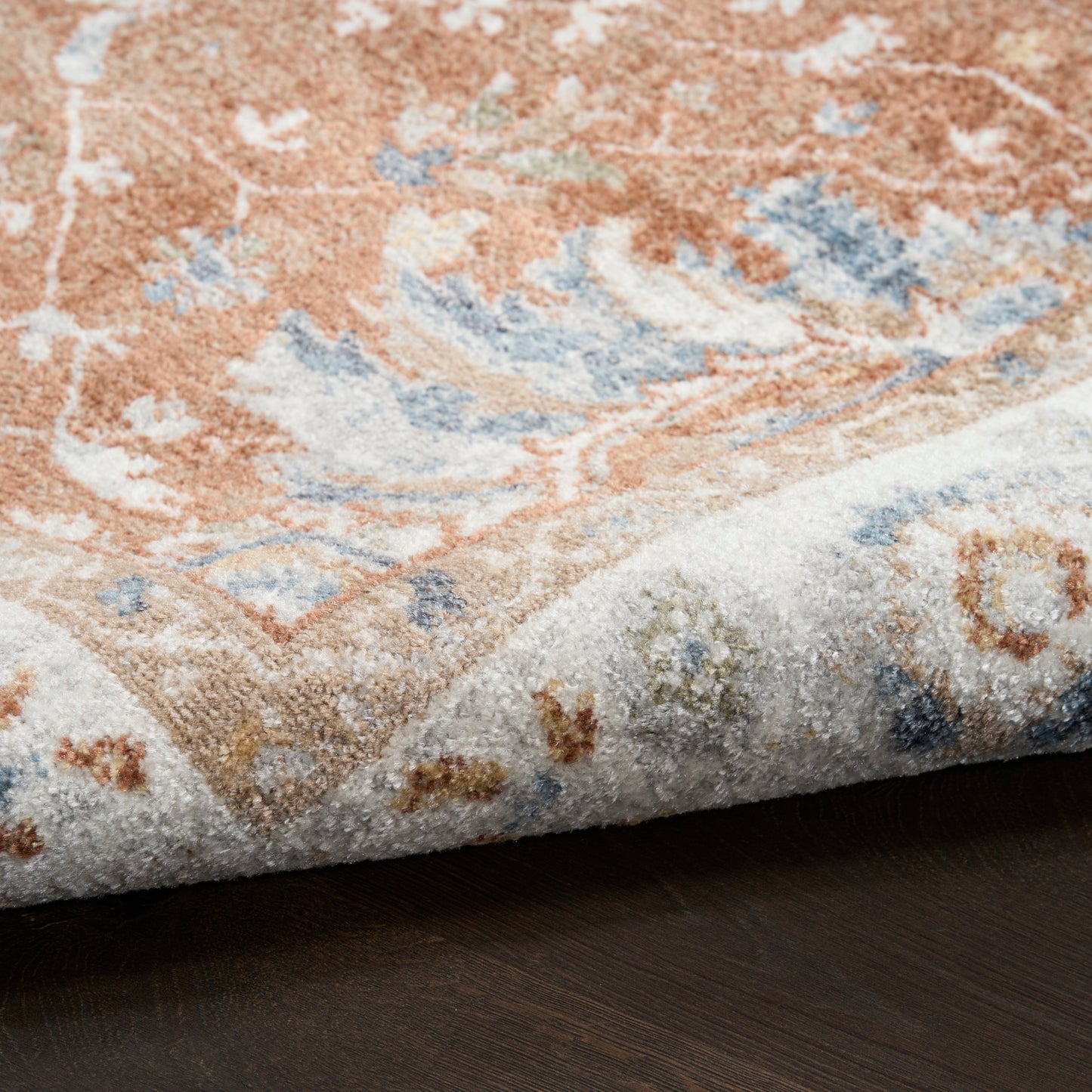 Nourison Home Astra Machine Washable  Rust Ivory  Traditional