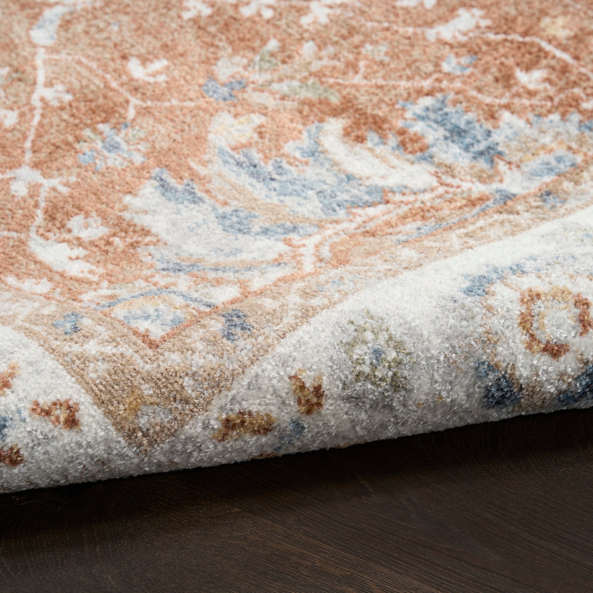 Nourison Home Astra Machine Washable  Rust Ivory  Traditional