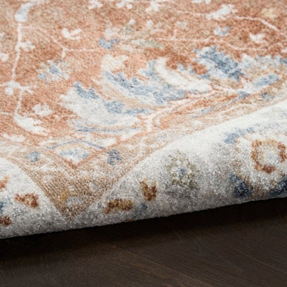 Nourison Home Astra Machine Washable  Rust Ivory  Traditional