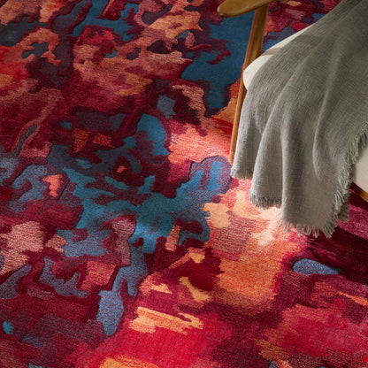 Nourison Home Prismatic  Blue Flame  Contemporary