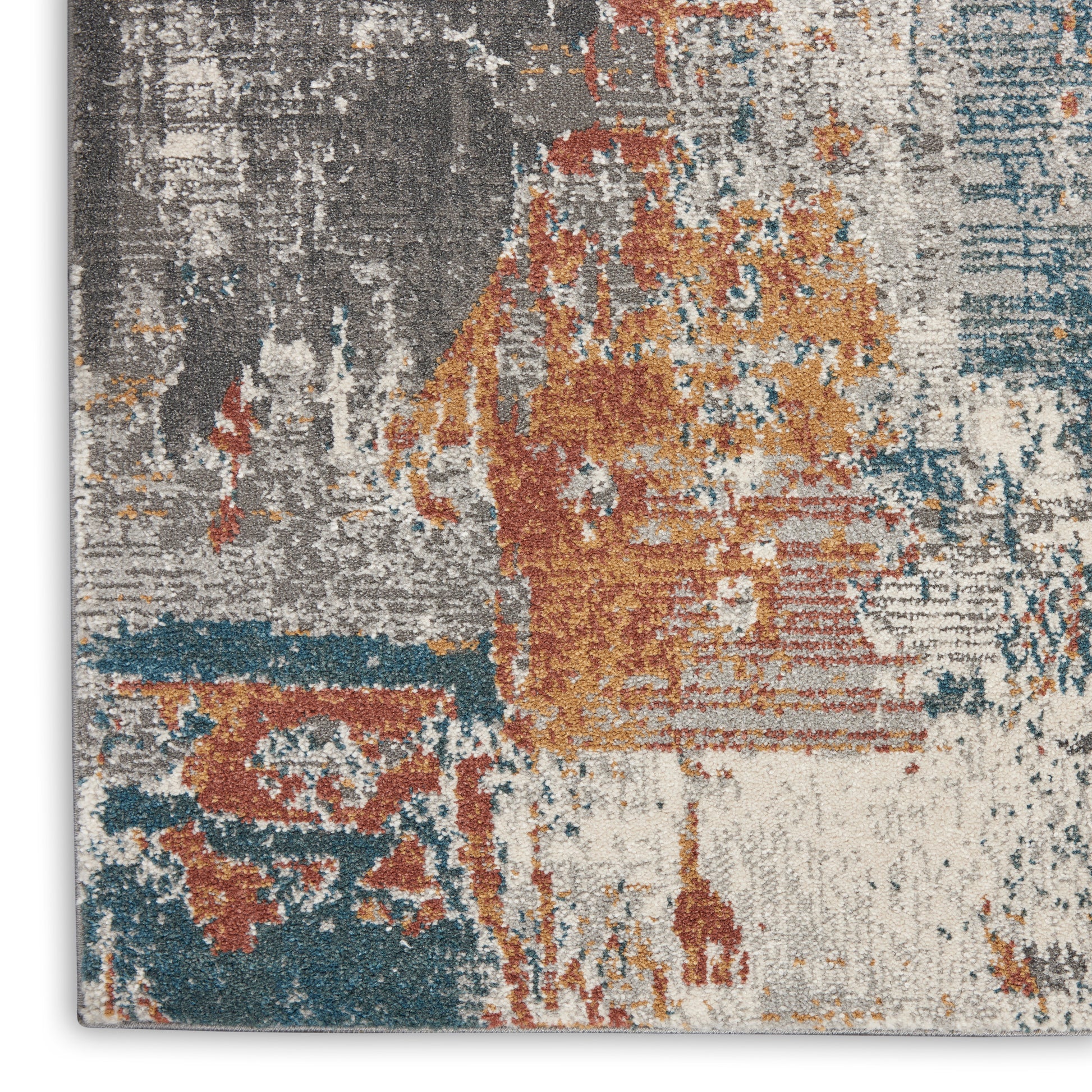 Nourison Home Tangra  Grey Multicolor  Contemporary