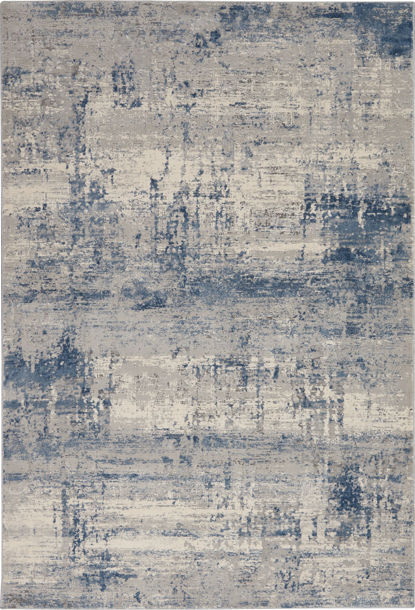 Nourison Home Rustic Textures RUS10 Ivory Blue Contemporary Power-loomed Rugs