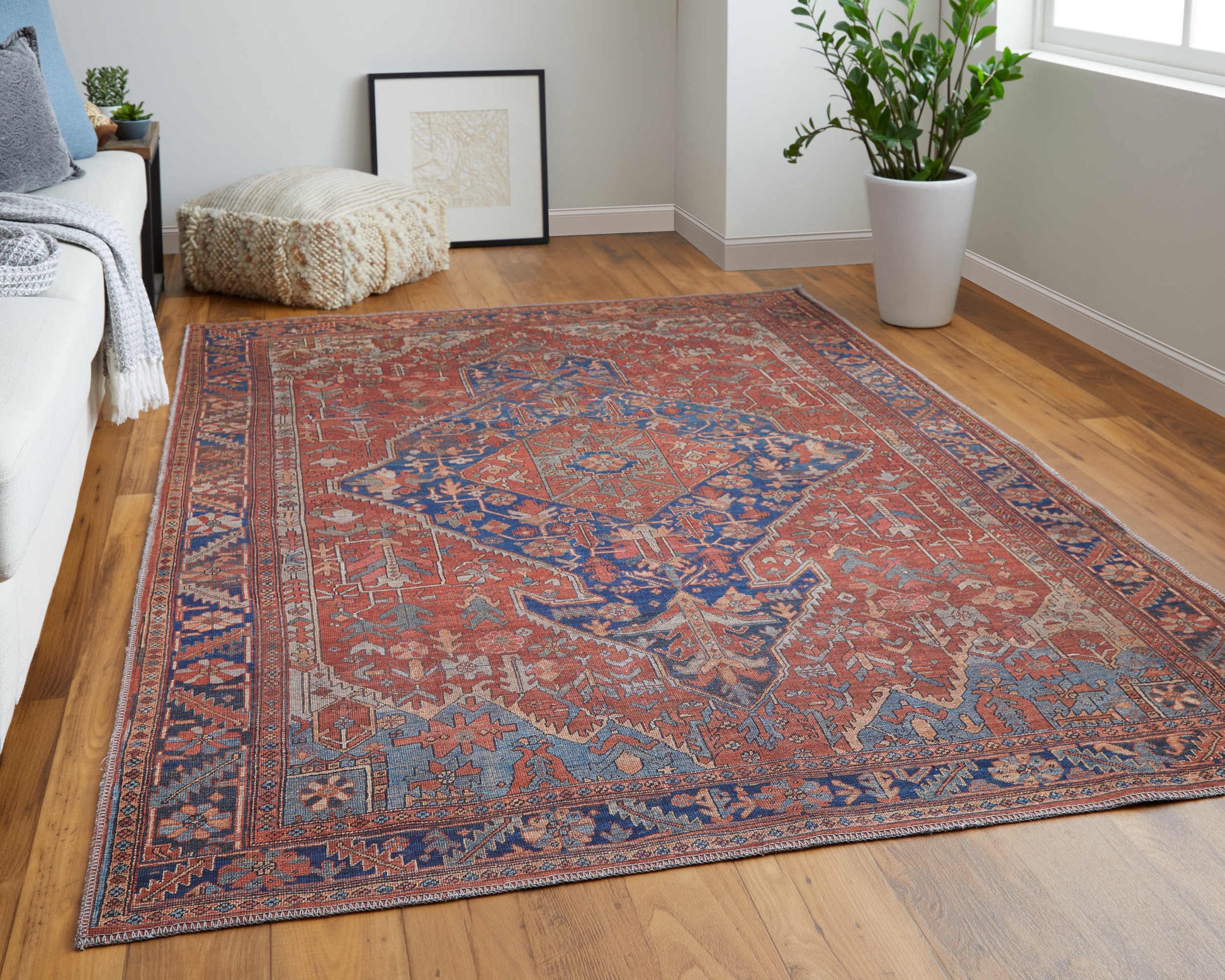 Feizy Rawlins  Red Navy Transitional/Bohemian & Eclectic/Vintage