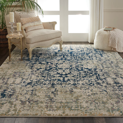 Nourison Home Fusion  Cream Blue  Transitional
