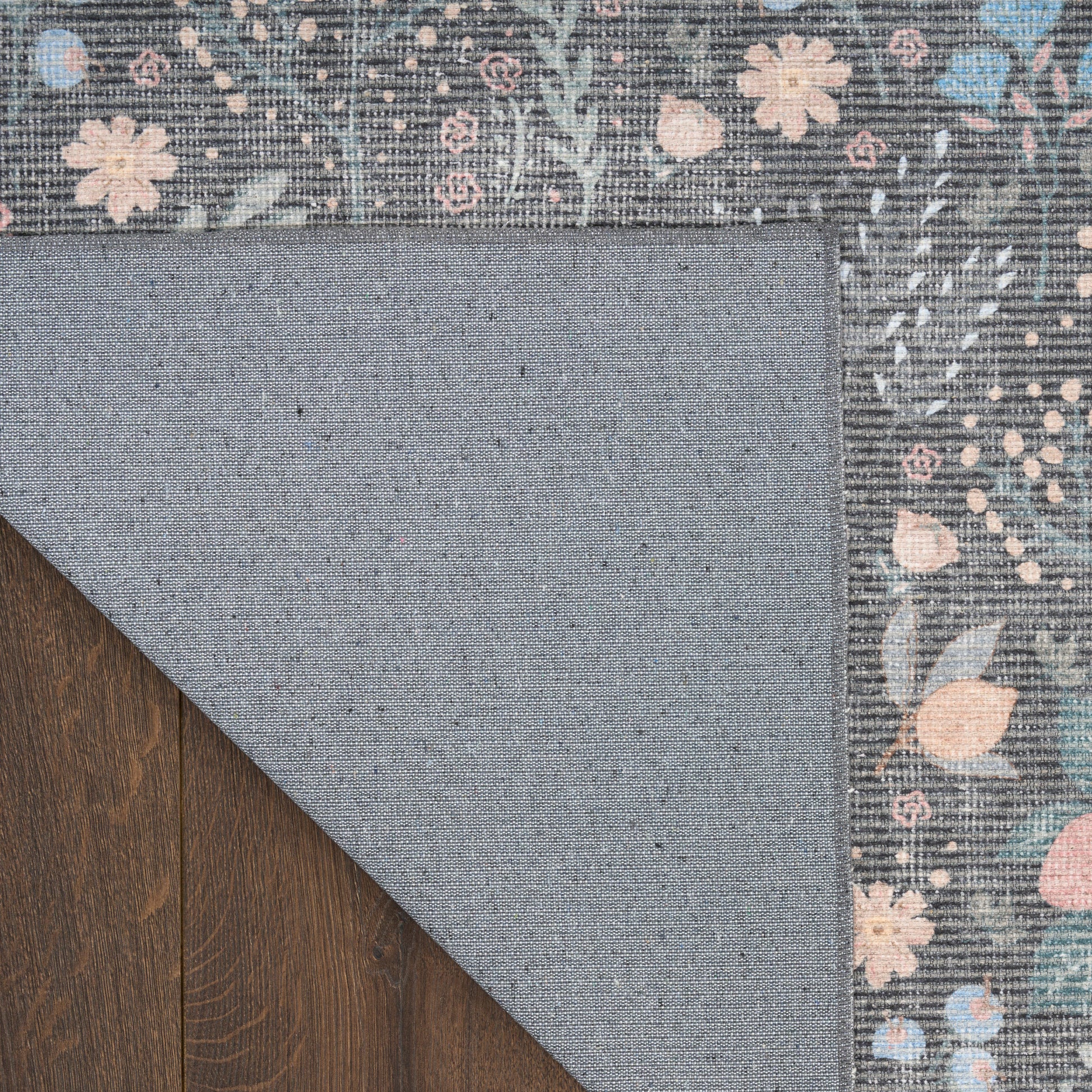 Nourison Home Botanical Washables  Charcoal Multicolor  Contemporary