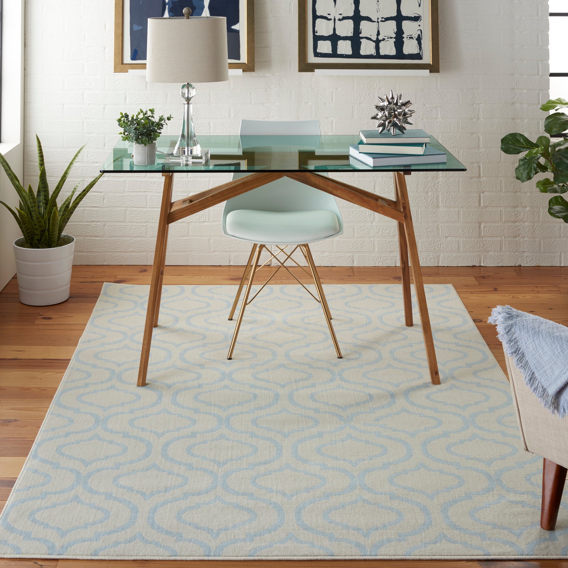 Nourison Home Jubilant  Ivory Blue  Transitional