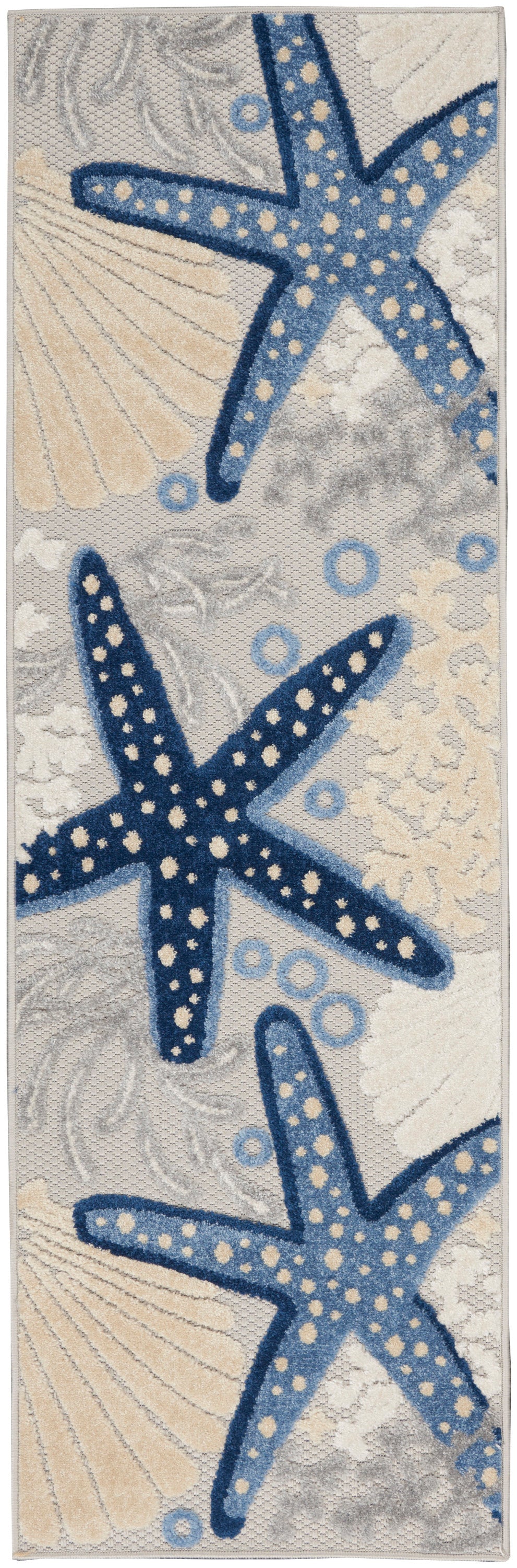 Nourison Home Aloha ALH24 Blue Grey Contemporary Power-loomed Rugs