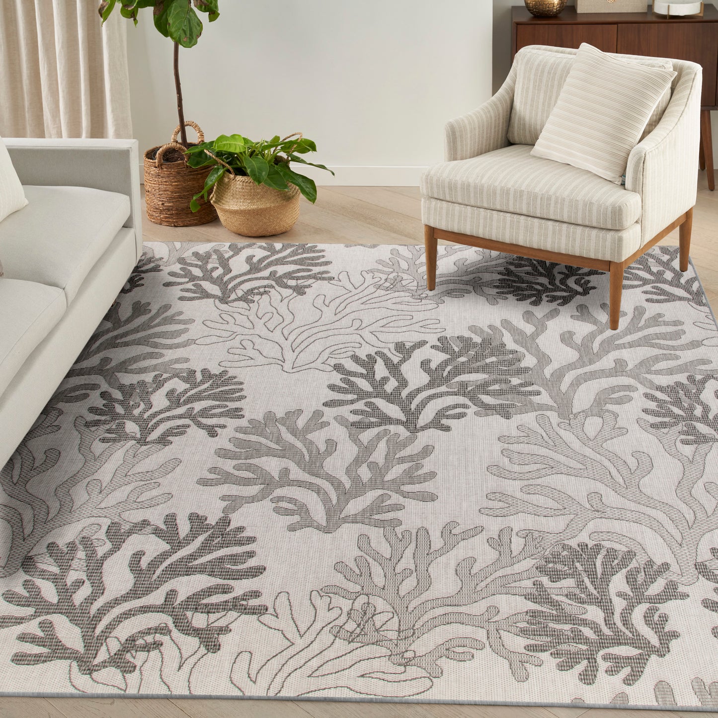 Nourison Home Garden Oasis  Grey  Contemporary