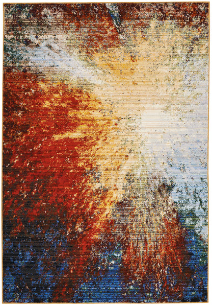 Nourison Home Chroma CRM02 Red Flare Contemporary Loom-woven Rug