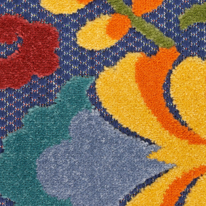 Nourison Home Aloha  Navy Multicolor  Contemporary