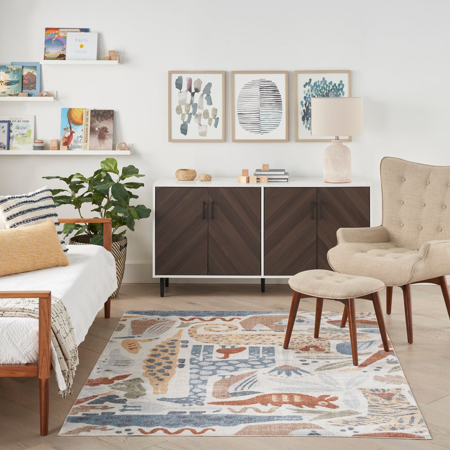 Nourison Home Astra Machine Washable  Ivory  Contemporary