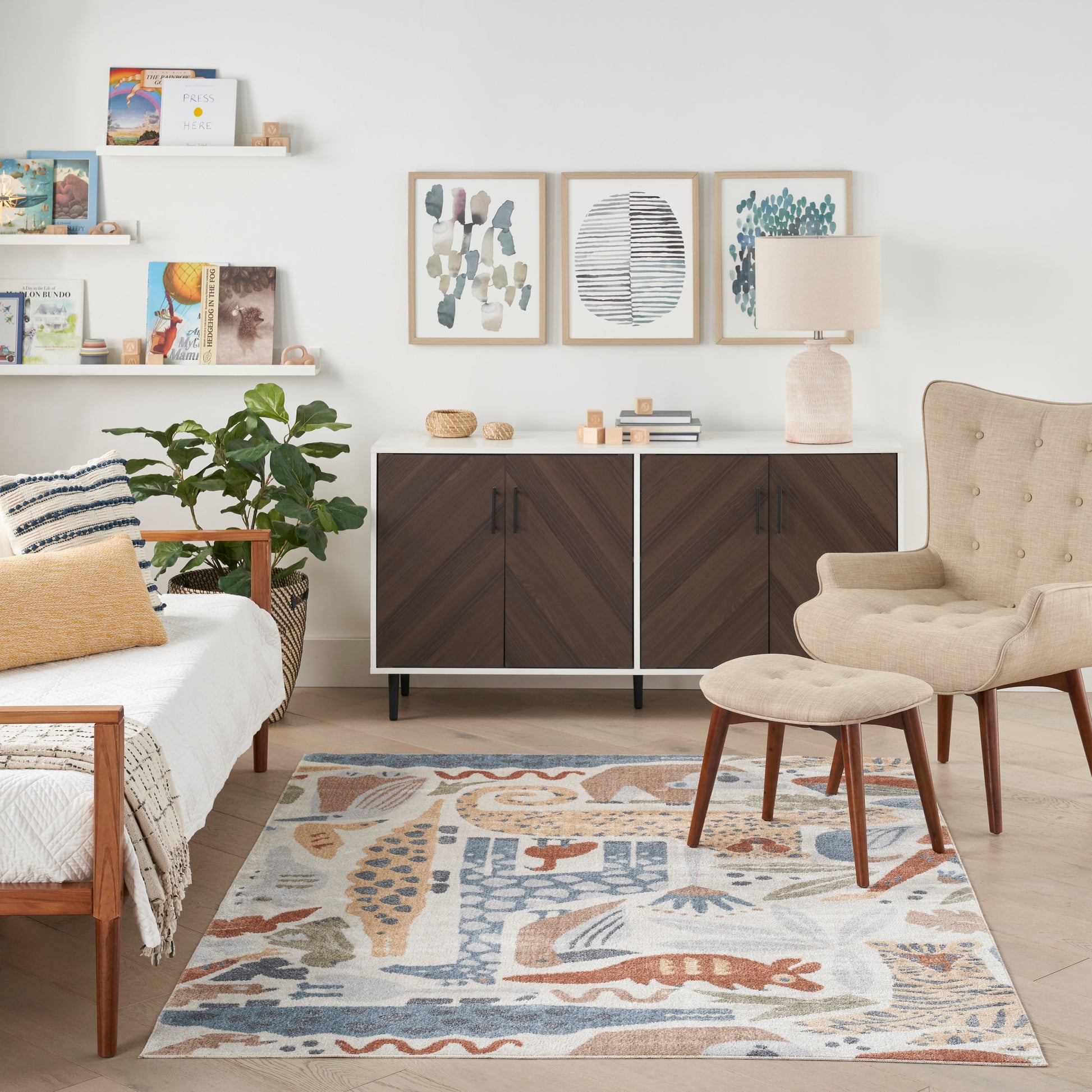 Nourison Home Astra Machine Washable  Ivory  Contemporary