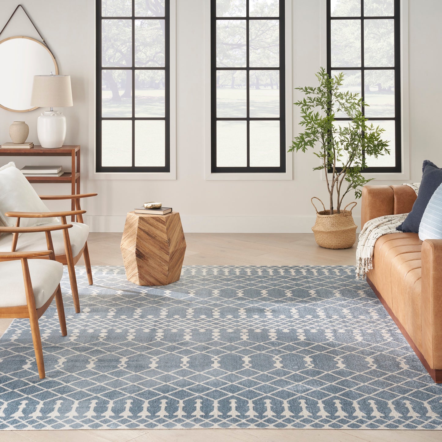 Nourison Home Astra Machine Washable  Blue  Transitional