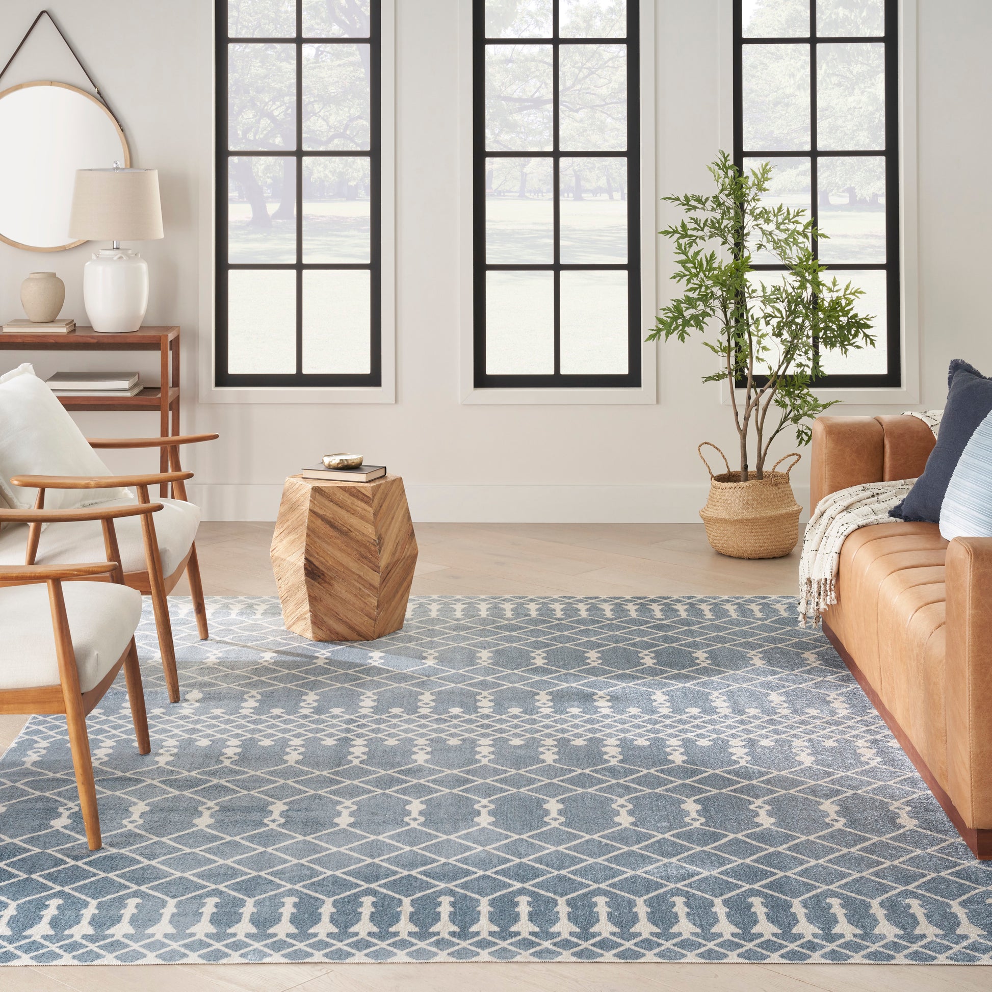 Nourison Home Astra Machine Washable  Blue  Transitional