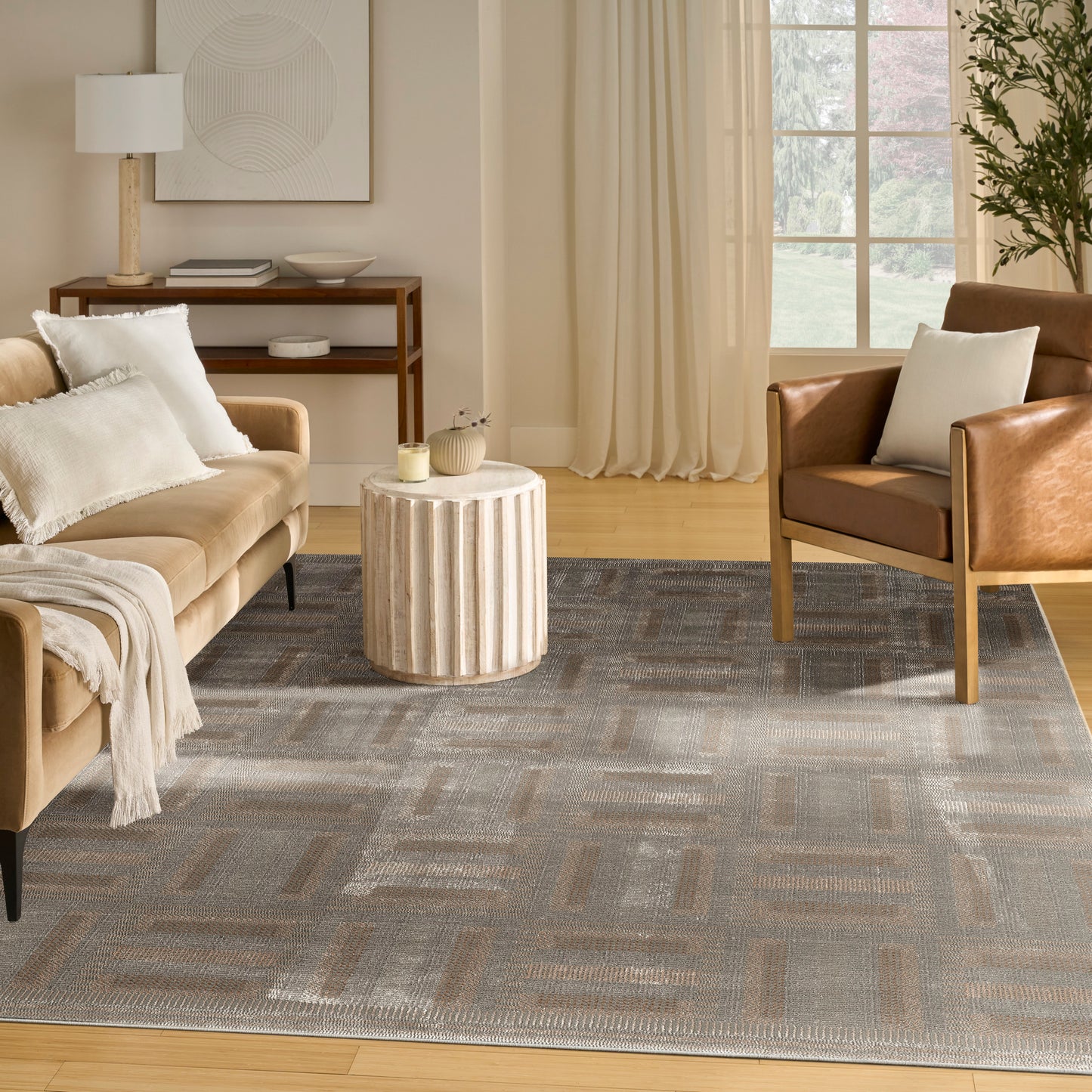 Nourison Home Nordic  Grey Multicolor  Contemporary