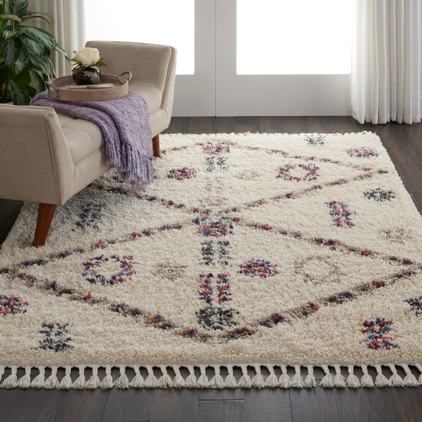 Nourison Home Denmark Shag  Ivory  Contemporary