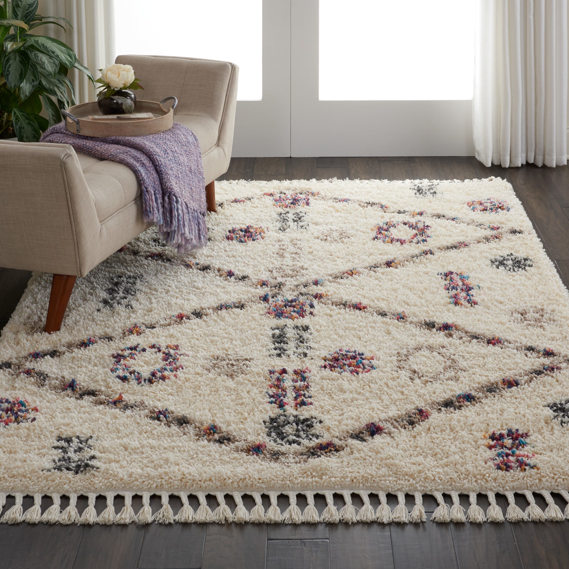 Nourison Home Denmark Shag  Ivory  Contemporary