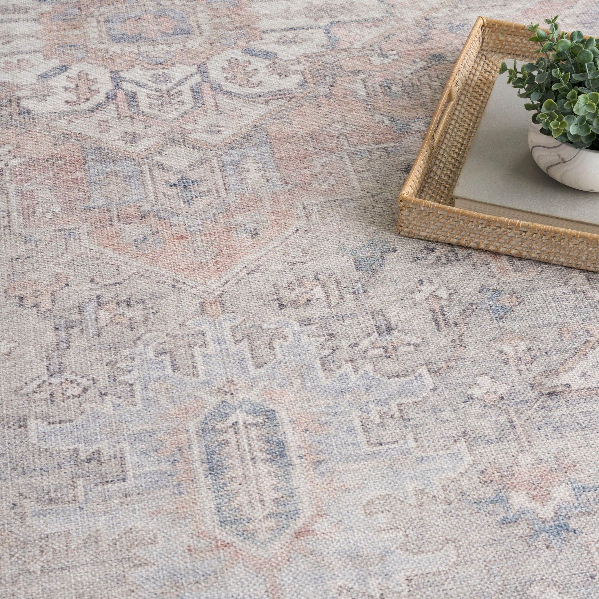 Nourison Home Vintage Washables  Light Blue  Traditional