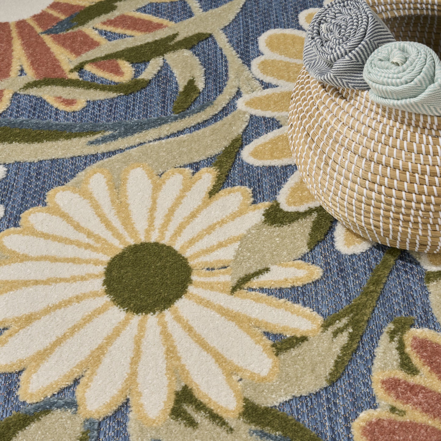 Nourison Home Aloha  Blue Sage  Contemporary