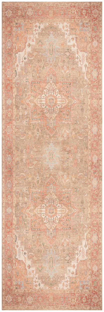 Nourison Home Vintage Washables VWS07 Coral Taupe Traditional Flat Weave Rug