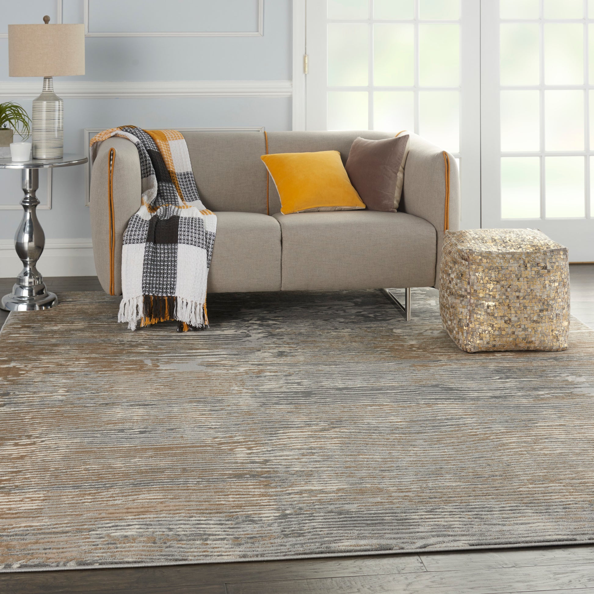 Nourison Home Solace  Grey Beige  Contemporary