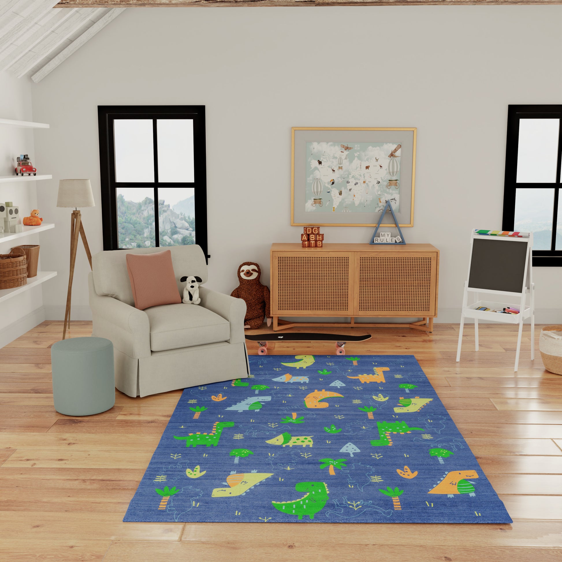 Nourison Home Imagination  Navy Multicolor  Contemporary