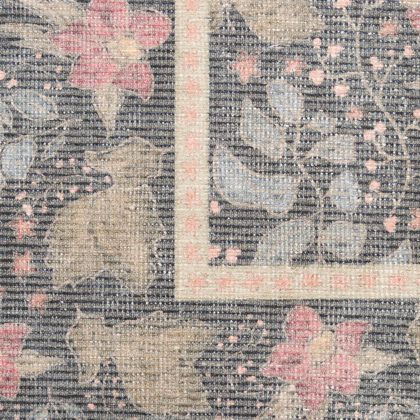 Nourison Home Botanical Washables  Charcoal Multicolor  Contemporary