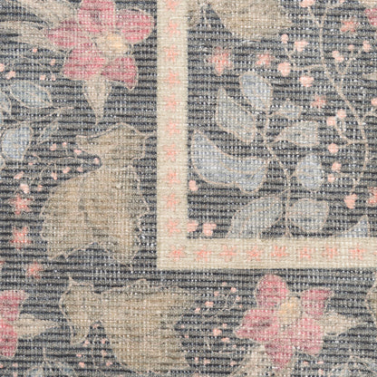 Nourison Home Botanical Washables  Charcoal Multicolor  Contemporary