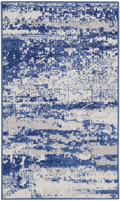 Nourison Home Whimsicle WHS06 Ivory Navy Contemporary Power-loomed Rug