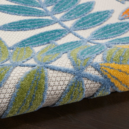 Nourison Home Aloha  Ivory Multicolor  Contemporary