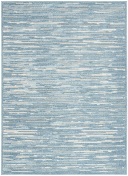 Nourison Home Care Free CAF04 Blue Contemporary Loom-woven Rug