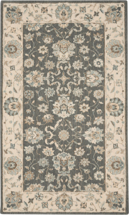 Nourison Home Living Treasures LI16 Grey Ivory Traditional Loom-woven Rug